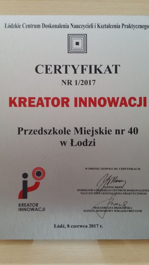 certyfikat kreatora innowacji